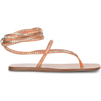 Eddy Daniele Sandalias Sandalia EddyDaniele de satén naranja con Swarovski