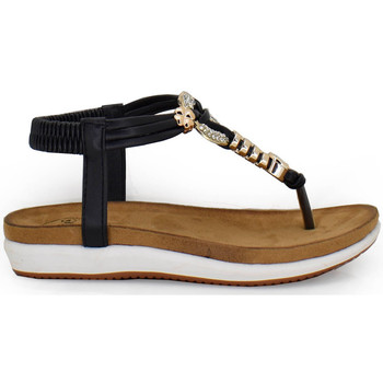 Exé Shoes Sandalias SANDALIA TIRAS BLACK CON DETALLES DORADOS F8043-13