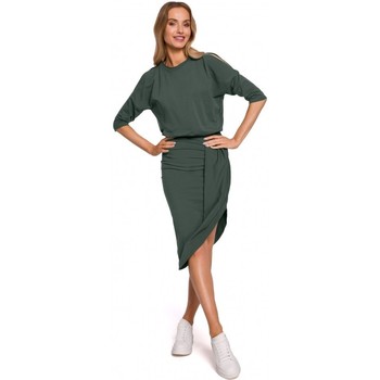 Moe Vestido M589 Vestido con hombros fríos - verde militar