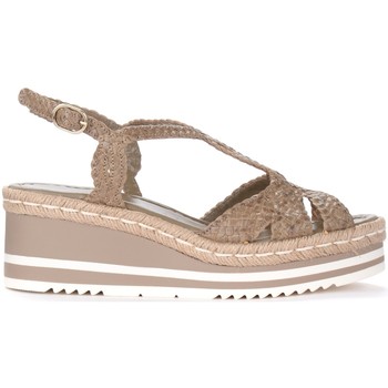 Pon´s Quintana Sandalias Sandalia con cuña de piel entrelazada color tórtola