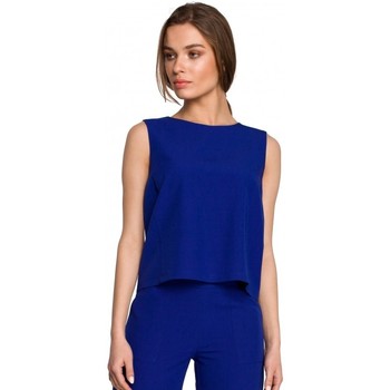 Style Blusa S258 Vestido de chaqueta sin mangas - beige