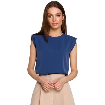 Style Blusa S260 Blusa sin mangas con hombros acolchados - azul