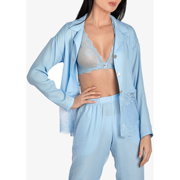 Ajour El pijama de manga larga Forget-Me-Not en azul celeste