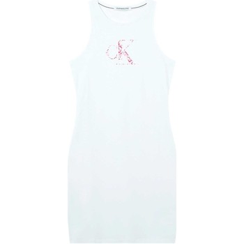 Calvin Klein Jeans Vestido Vestido Satin Bonded Blanco