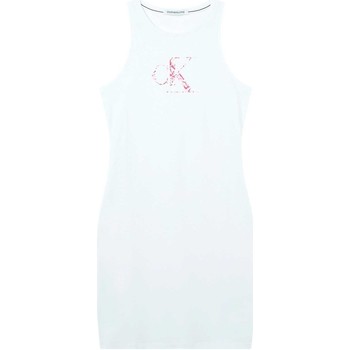 Calvin Klein Jeans Vestido Vestido Satin Bonded Blanco