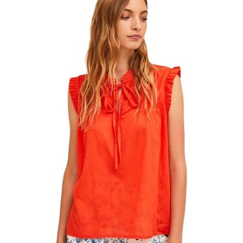 Compania Fantastica Blusa Blusa Algodon Jaretas Pecho Roja de