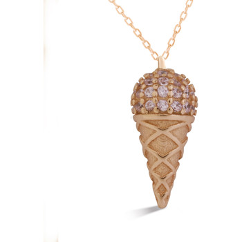 Luxenter Collar Collar Helado Con Baño Oro Rosa De 18 Quilates