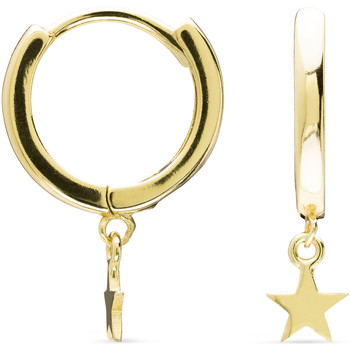 Luxenter Pendientes Pendientes Estrella Con Baño De Oro Amarillo De 18 Quilates