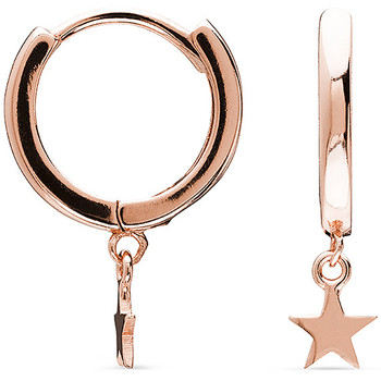 Luxenter Pendientes Pendientes Estrella Con Baño Oro Rosa De 18 Quilates