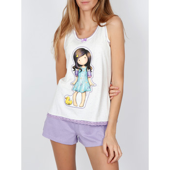 Admas Pijama corto camiseta de tirantes Pato Santoro marfil