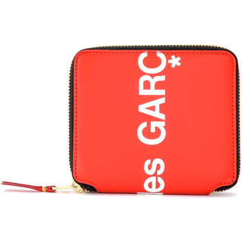 Comme Des Garcons Cartera Cartera Huge Logotipo de piel roja