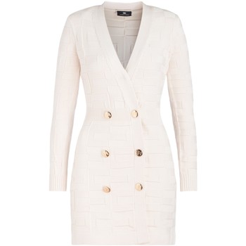 Elisabetta Franchi Vestidos Abito doppiopetto in maglia color burro