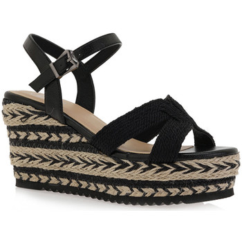 Exé Shoes Sandalias CUÑA DE ESPARTO CON TIRAS BLACK 322-E2