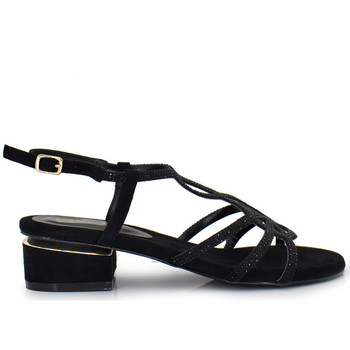 Exé Shoes Sandalias SANDALIA TACÓN BAJO BLACK CON BRILLO 8732-2