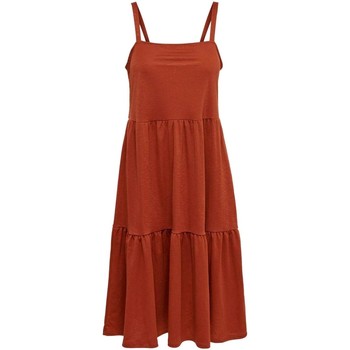 Only Vestido ONLSAFI S/L DRESS JRS BUMT HENNA