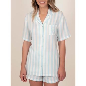 Admas Camisa de pijama corta Classic Stripes azul