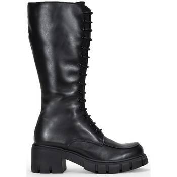Bosanova Botas Botas altas piel negra con suela track