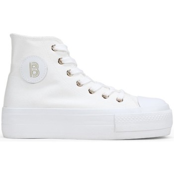 Bosanova Deportivas Moda Zapatillas blancas abotinadas de tela