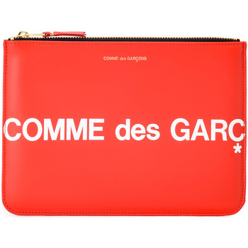 Comme Des Garcons Cartera Cartera clutch Huge Logo de piel