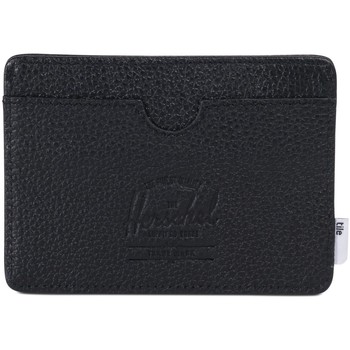 Herschel Cartera Charlie + Tile Black Pebbled Leather