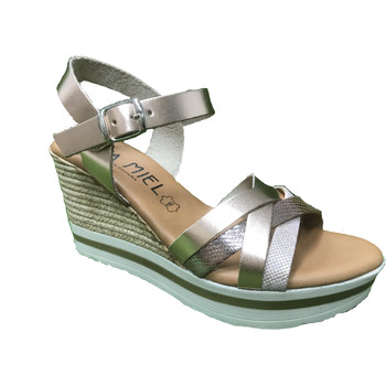 Issa Miel Sandalias ZAPATO CUÑA METAL