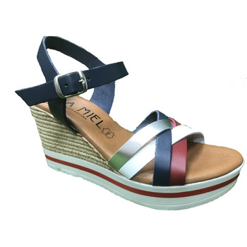 Issa Miel Sandalias ZAPATO CUÑA VAQUETILLA