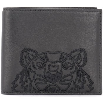 Kenzo Cartera Cartera de piel negra con tigre