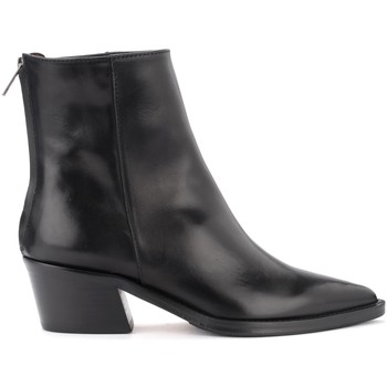 Via Roma 15 Botines Botín texano de piel negra lisa