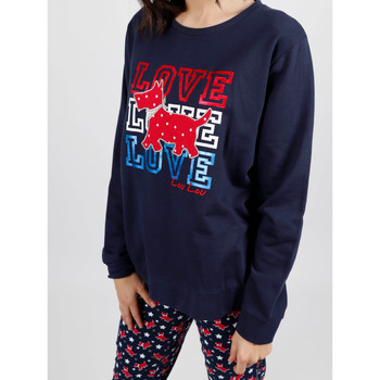 Admas Homewear pijamas y pantalones de felpa LouLou Stars navy