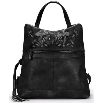 Bosanova Mochila Mochila antirrobo negra con bordado