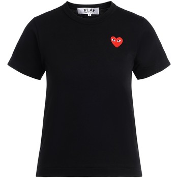 Comme Des Garcons Camiseta Camiseta de mujer negra con corazón