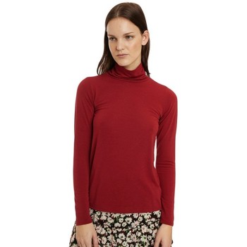 Compania Fantastica Blusa Top Liso Cuello Cisne Granate de