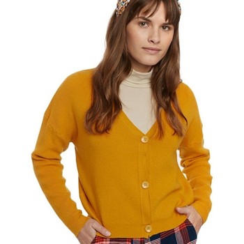 Compania Fantastica Chaqueta de punto Cardigan Hombro Caido Amarillo de