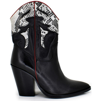 Exé Shoes Botines BOTAS ESTILO COWBOY BLACK CON GRABADO SNAKE 169K