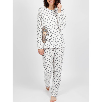Admas Traje interior pantalones de pijama microfleece Thumper blanco