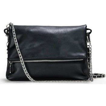 Bosanova Bandolera Bolso negro con solapa y cadena