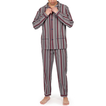Admas For Men Pantalones de pijama hogar Granate Rayas grises Admas