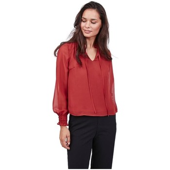 Vila Blusa Valine LS Top Burnt Henna