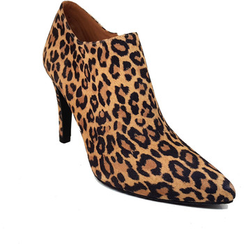 Gennia Boots Salones Abotinados Mujer Leopardo Piel Tacon Alto Punta -MALISO