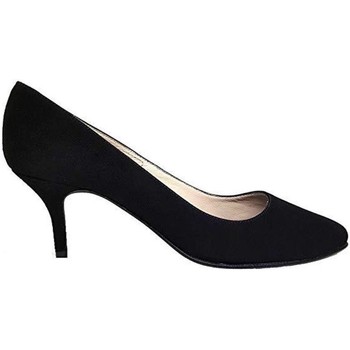 Gennia Zapatos de tacón Salones Tacones Negros Mujer Piel Punta Fina Tacon Fino-ISA4421