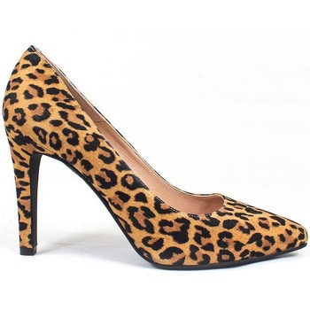 Gennia Zapatos de tacón Zapatos Salones Mujer Leopardo Tacon Alto Punta Fina - MEZQUITA