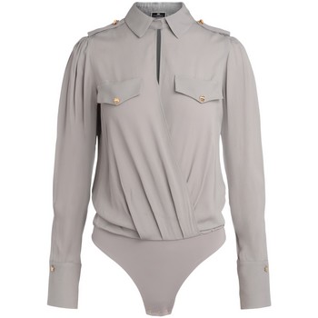 Elisabetta Franchi Body Camisa leotardo color humo