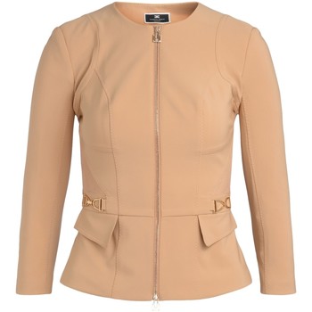 Elisabetta Franchi Chaqueta Chaqueta ajustado color camello con