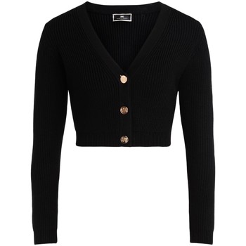Elisabetta Franchi Chaqueta de punto Micro cárdigan negro con botones color