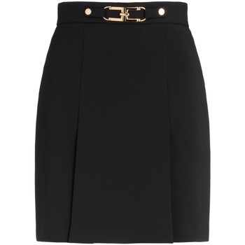 Elisabetta Franchi Falda Mini falda negra con abrazadera en la