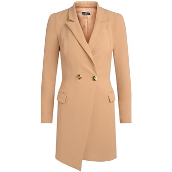 Elisabetta Franchi Vestido Vestido camello fondo asimétrico