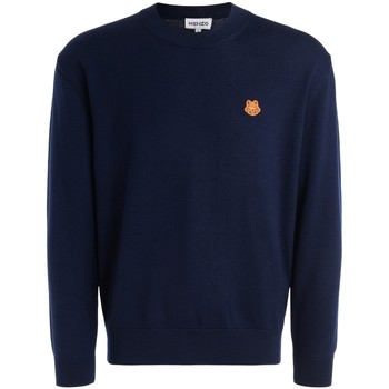 Kenzo Jersey Suéter de lana azul con logotipo Tiger Crest