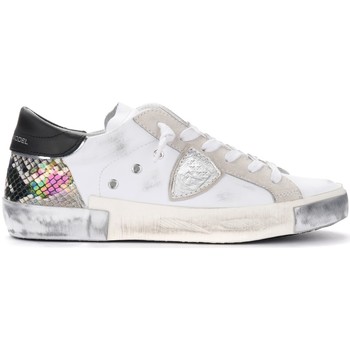 Philippe Model Zapatillas Zapatillas Paris X blanca y beige con contrafuerte de talón