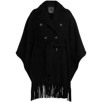 Pinko Abrigo Abrigo de capa negra con franjas