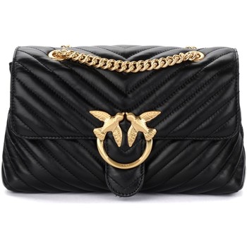 Pinko Bolso Bolso Lady Love Bag Puff de piel pespunteada negra
